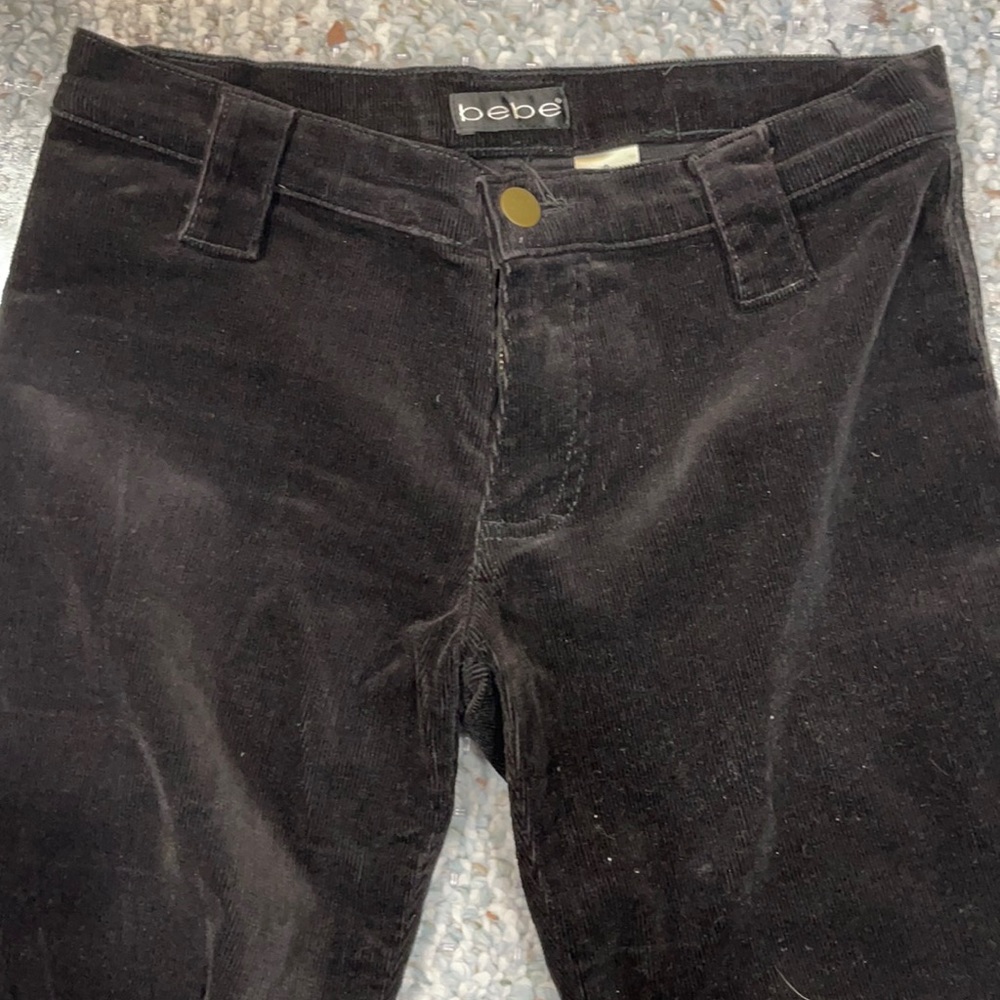 Vintage Bebe Black Corduroy Flare Jeans size 2